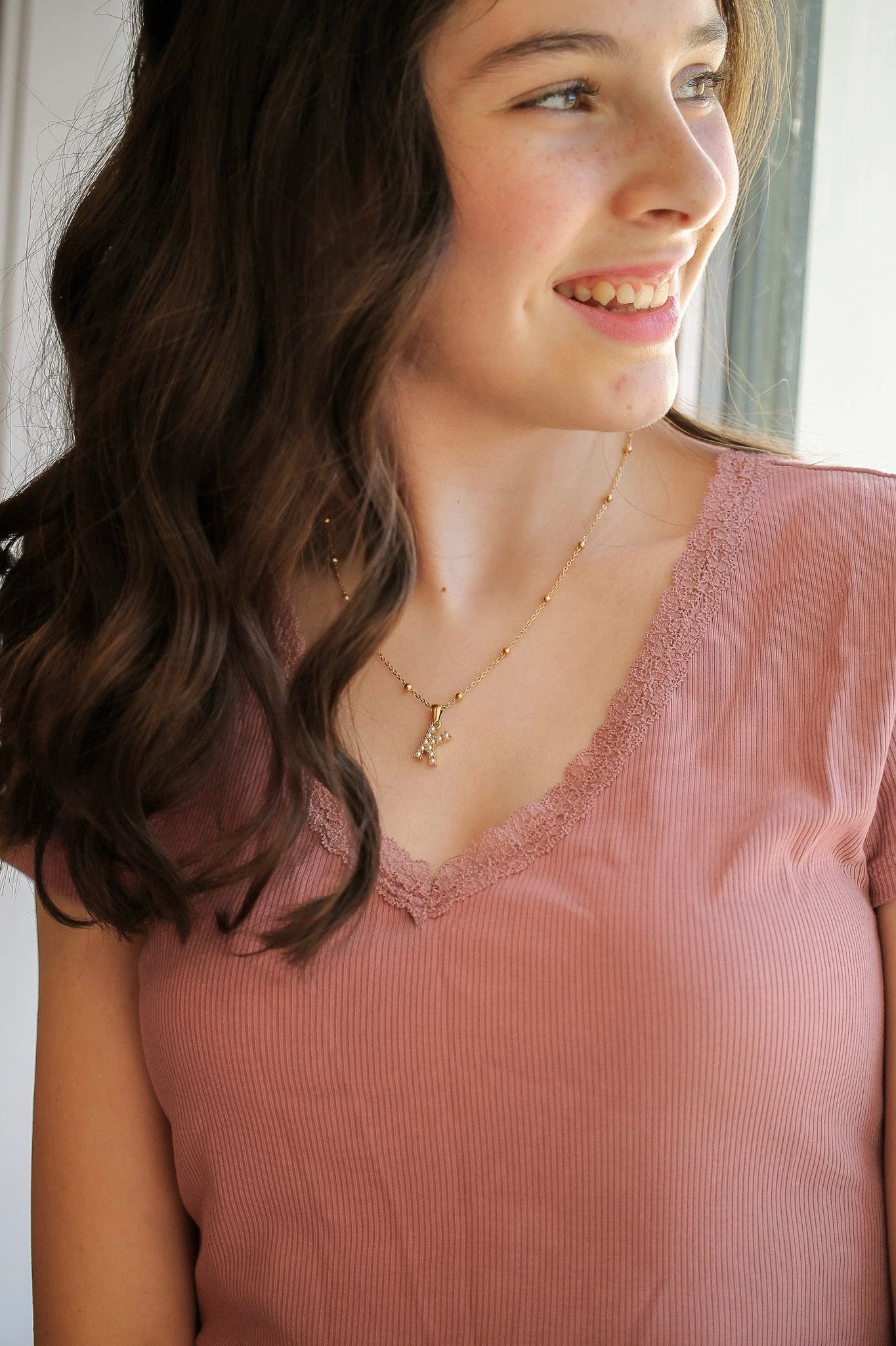 Pearl Initial Necklace by Rose & Clay
