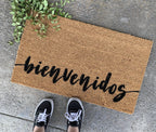 bienvenidos Spanish Outdoor Doormat by Nickel Designs Custom Doormats