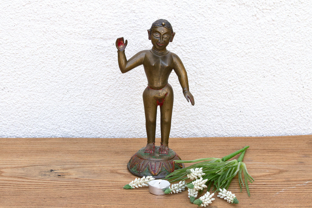 Bronze Yakshini Devotional Attendant Figure