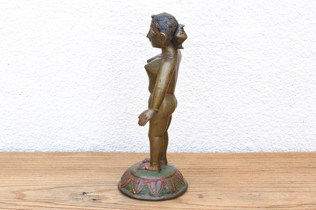 Bronze Yakshini Devotional Attendant Figure
