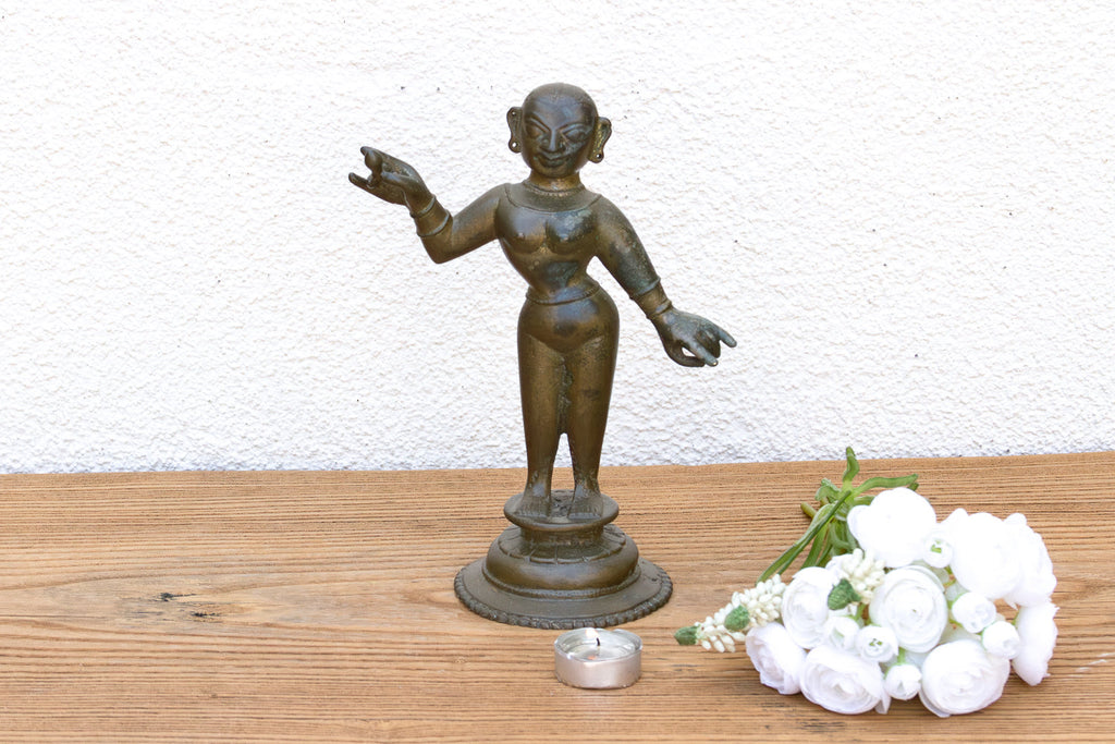 Exceptional Antique Bronze Indian Goddess Figure