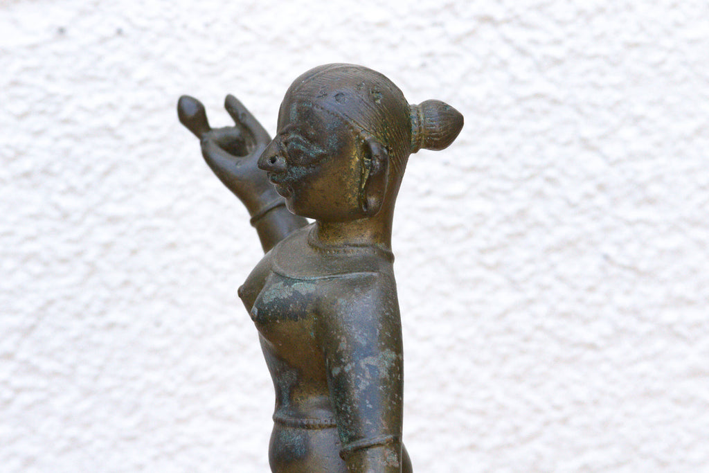 Exceptional Antique Bronze Indian Goddess Figure
