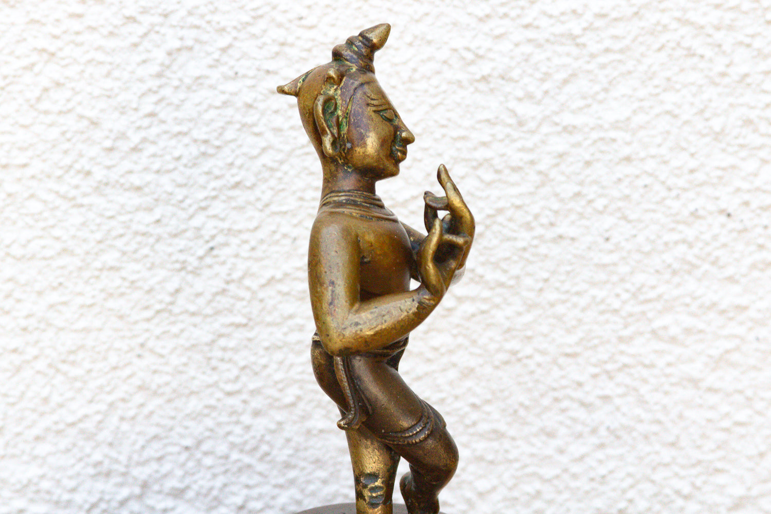 Captivating Indian Bronze Krishna on a Custom Stand