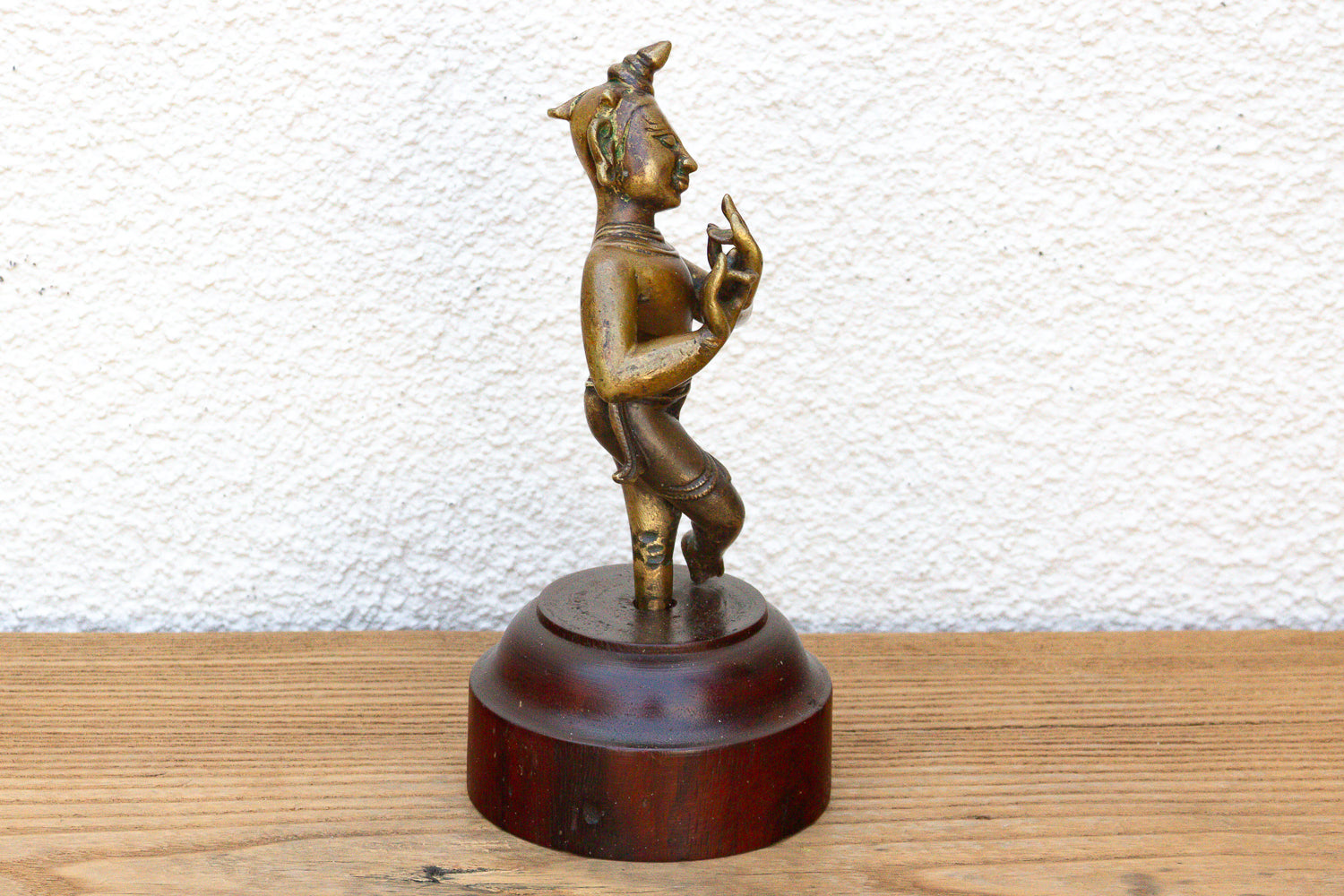 Captivating Indian Bronze Krishna on a Custom Stand