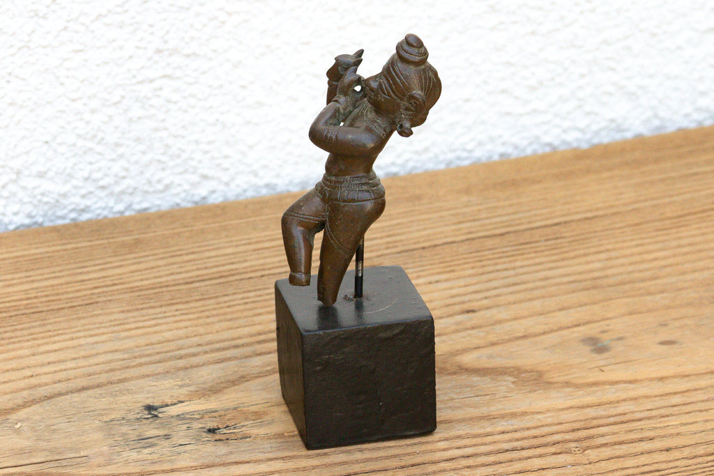 Ancient Indian Miniature Bronze Krishna Figure