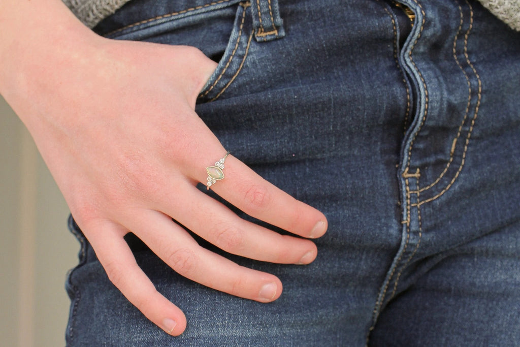 Serena Opal Ring in Silver by Rose & Clay