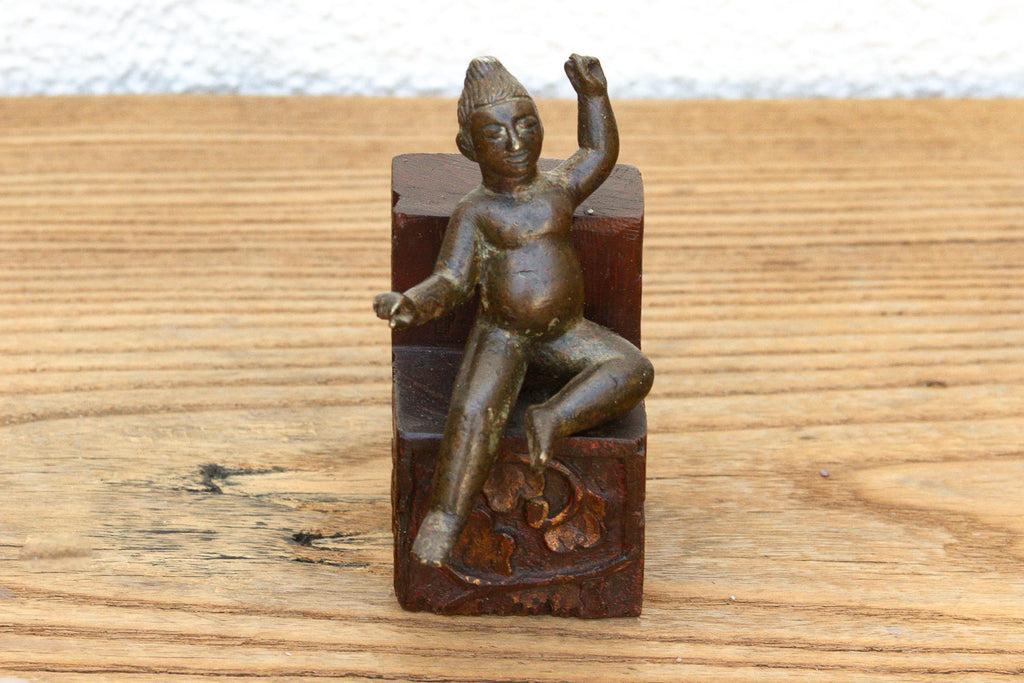 Antique Miniature Lost-Wax Bronze Balakrishna