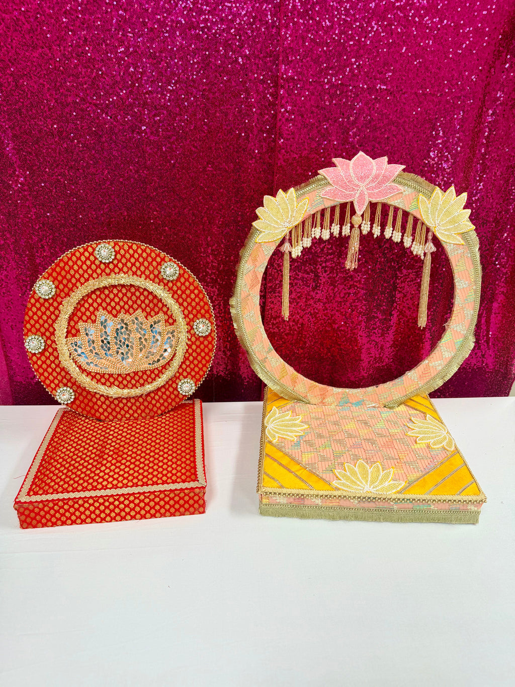 Ganpati Singhasan with Backdrop - Reusable Decoration for Ganesha Chaturthi/Ganpati Festival