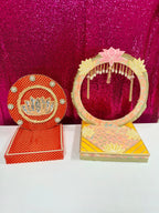 Ganpati Singhasan with Backdrop - Reusable Decoration for Ganesha Chaturthi/Ganpati Festival