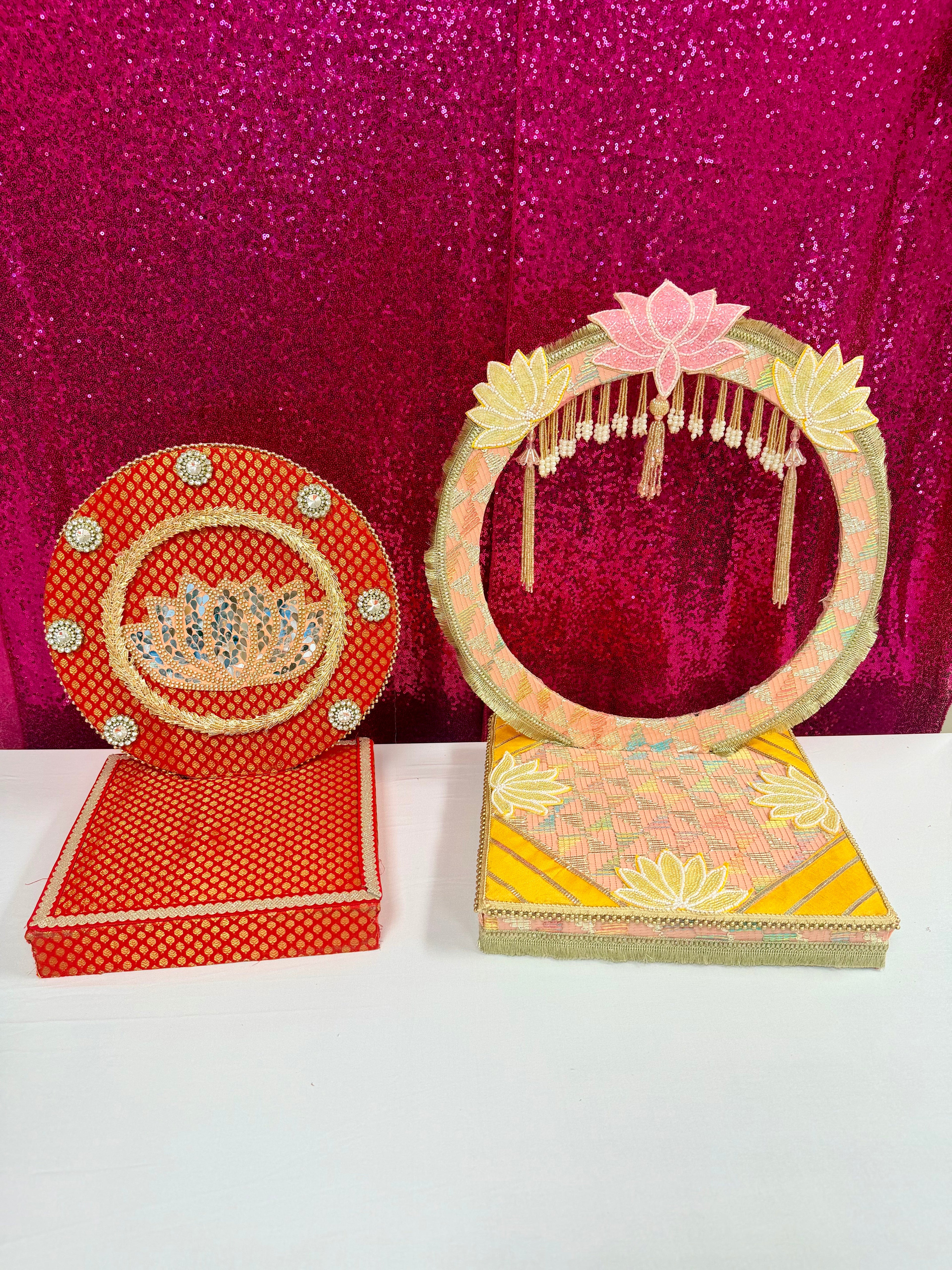 Ganpati Singhasan with Backdrop - Reusable Decoration for Ganesha Chaturthi/Ganpati Festival