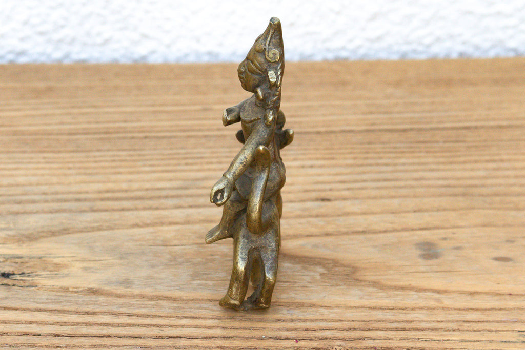 Antique Bronze Deity Figure on Nandi Bull