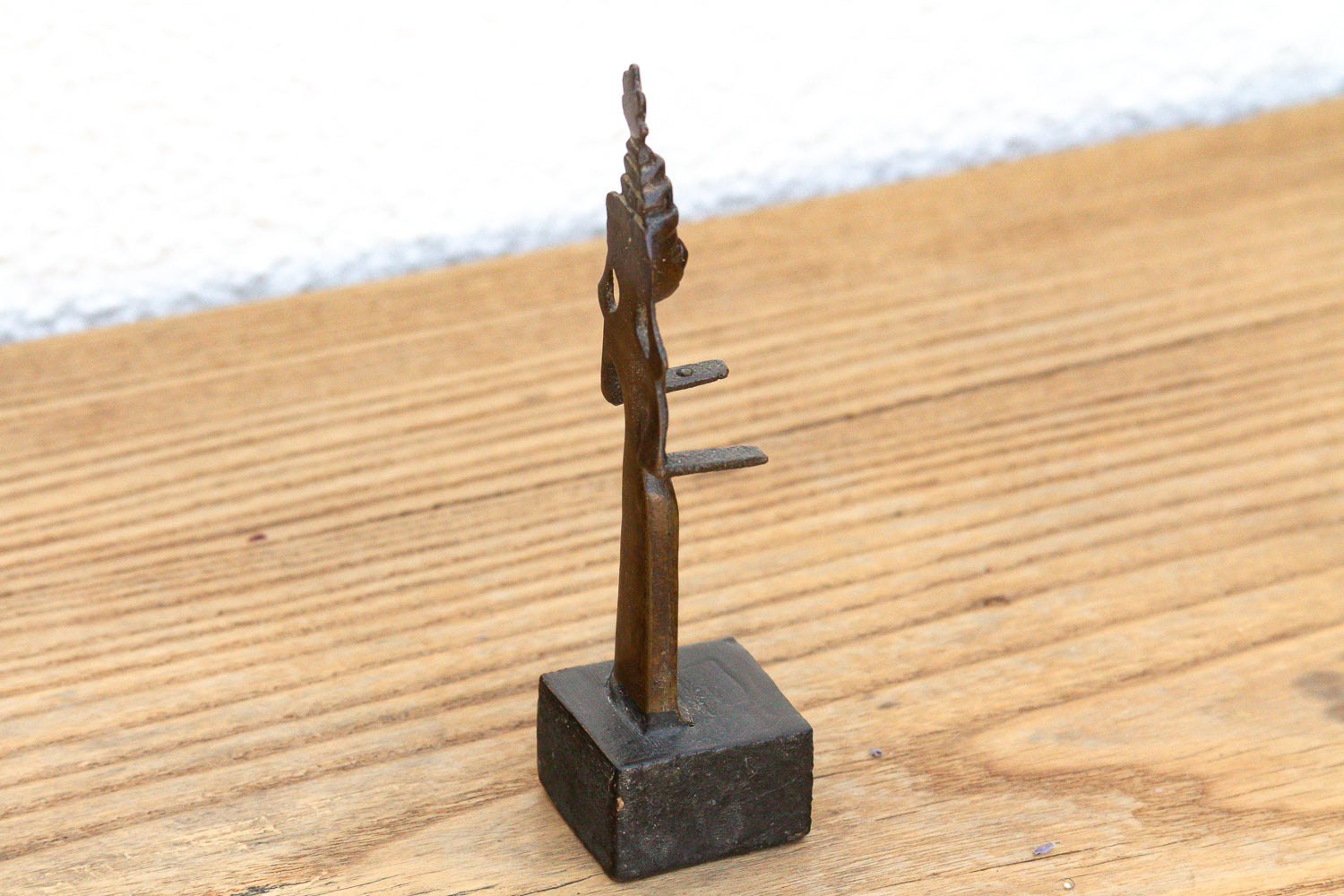 Crowned Tribal Miniature Bronze Female Figure