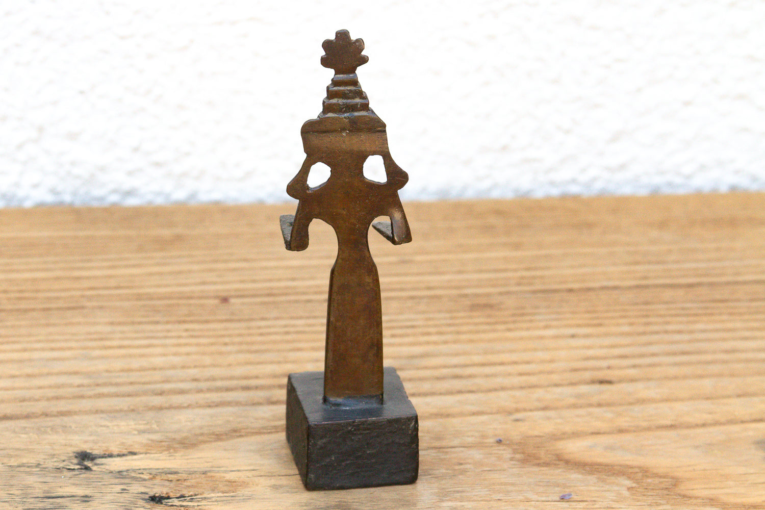 Crowned Tribal Miniature Bronze Female Figure