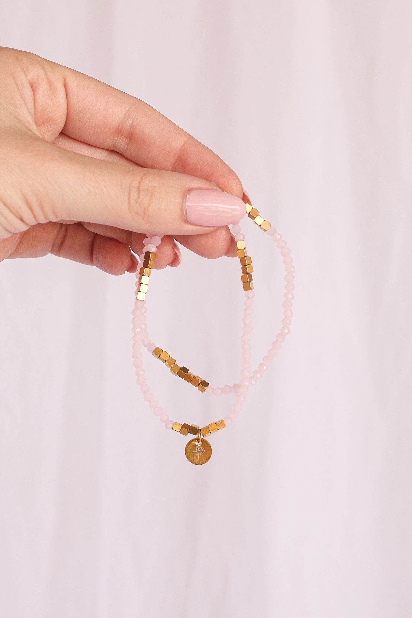 Clara Stretch Bracelet Set in Ballet Pink by Rose & Clay