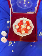 6 Inch Marble Urli with Adorned Velvet Box
