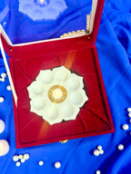 6 Inch Marble Urli with Adorned Velvet Box