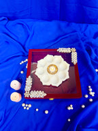 6 Inch Marble Urli with Adorned Velvet Box
