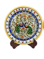 Hand Painted Marble Decorative Plates - 9 Inches