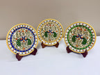 Hand Painted Marble Decorative Plates - 9 Inches