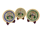 Hand Painted Marble Decorative Plates - 9 Inches