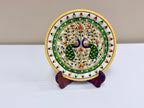 Hand Painted Marble Decorative Plates - 9 Inches