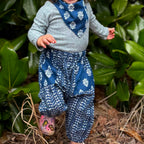 Indigo Fishbone Harem Pants