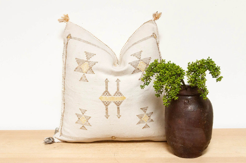 Marrakech Souks Moroccan Cactus Silk Pillow by DE-COR | Globally Inspired