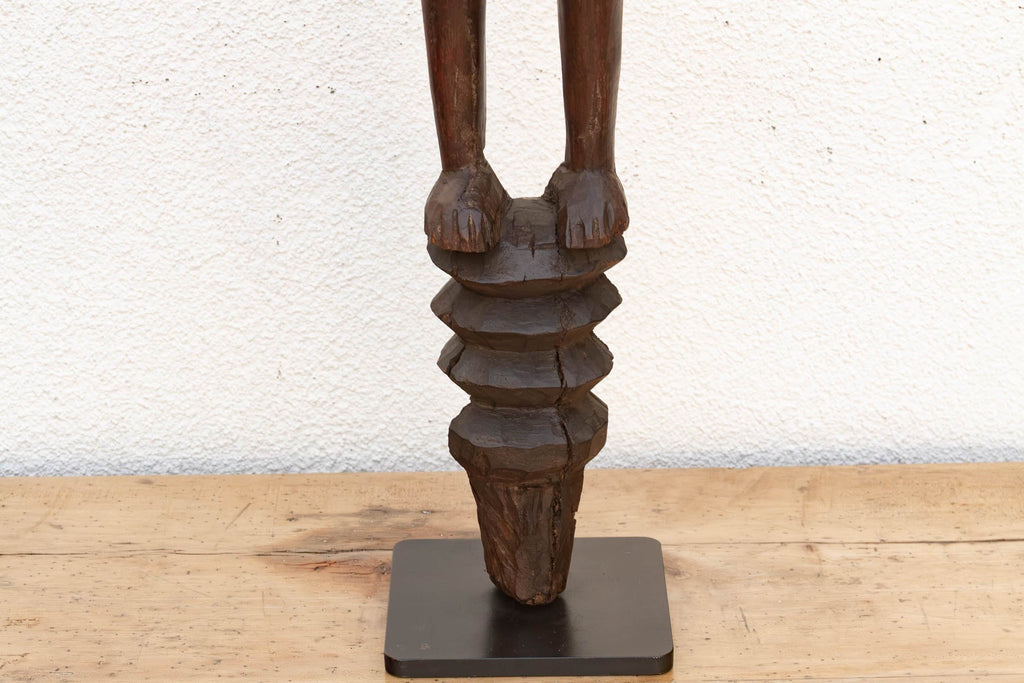 Antique African Carved Wood Mumuye Figure on Stand