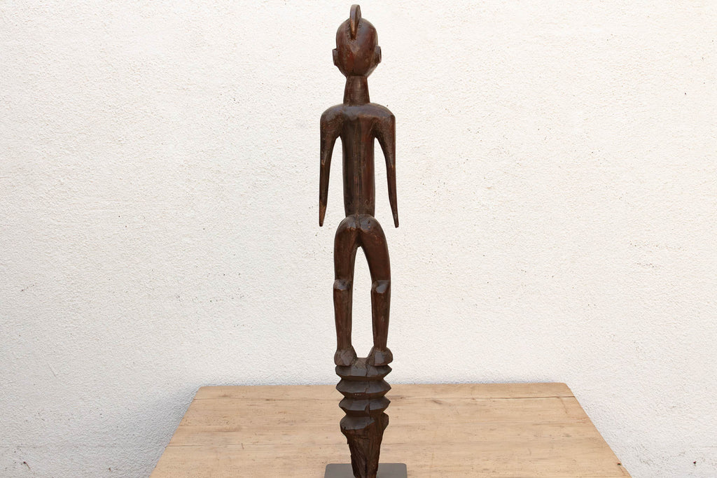 Antique African Carved Wood Mumuye Figure on Stand