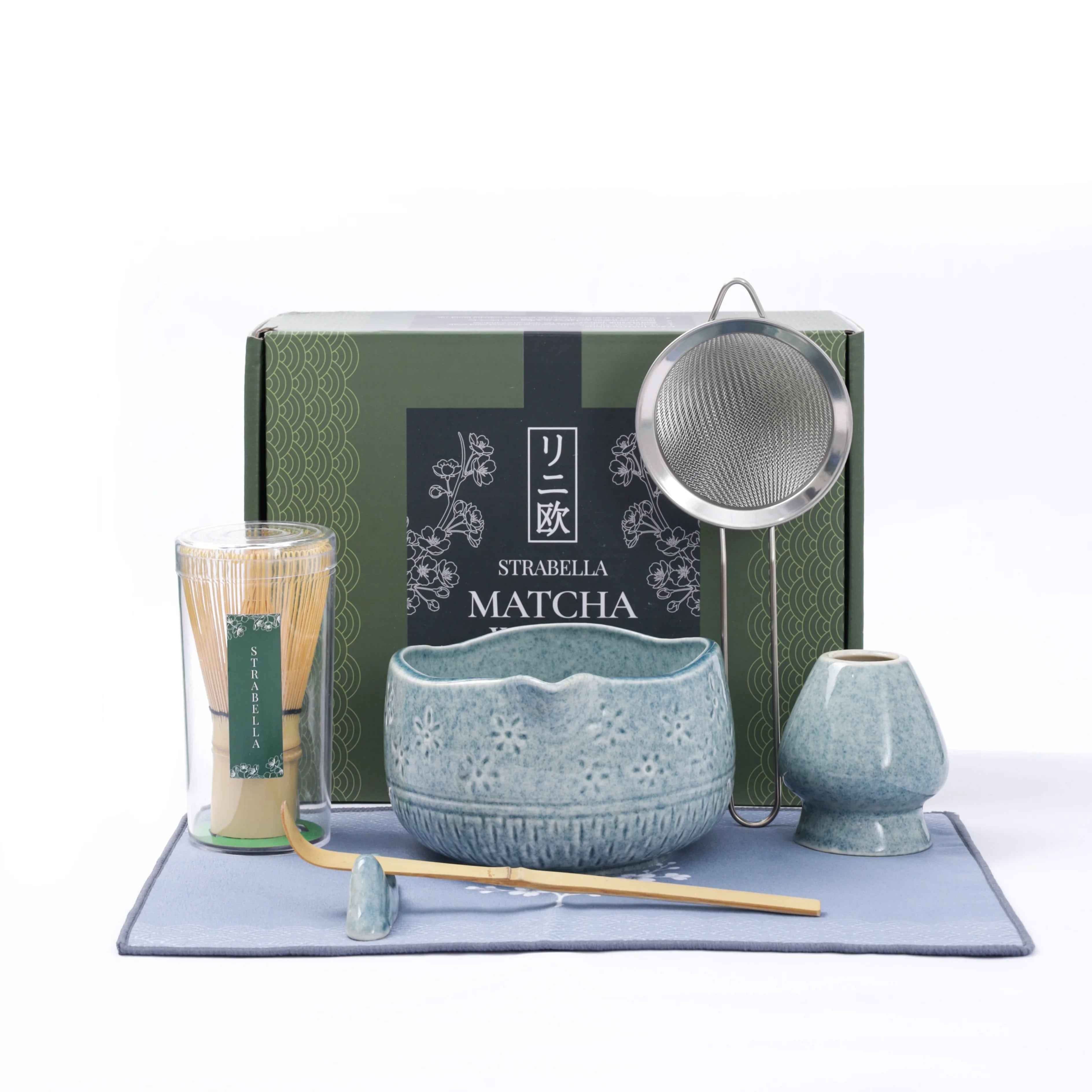 Matcha Whisk Set — Bamboo Chasen + Ceramic Chawan Gift Set
