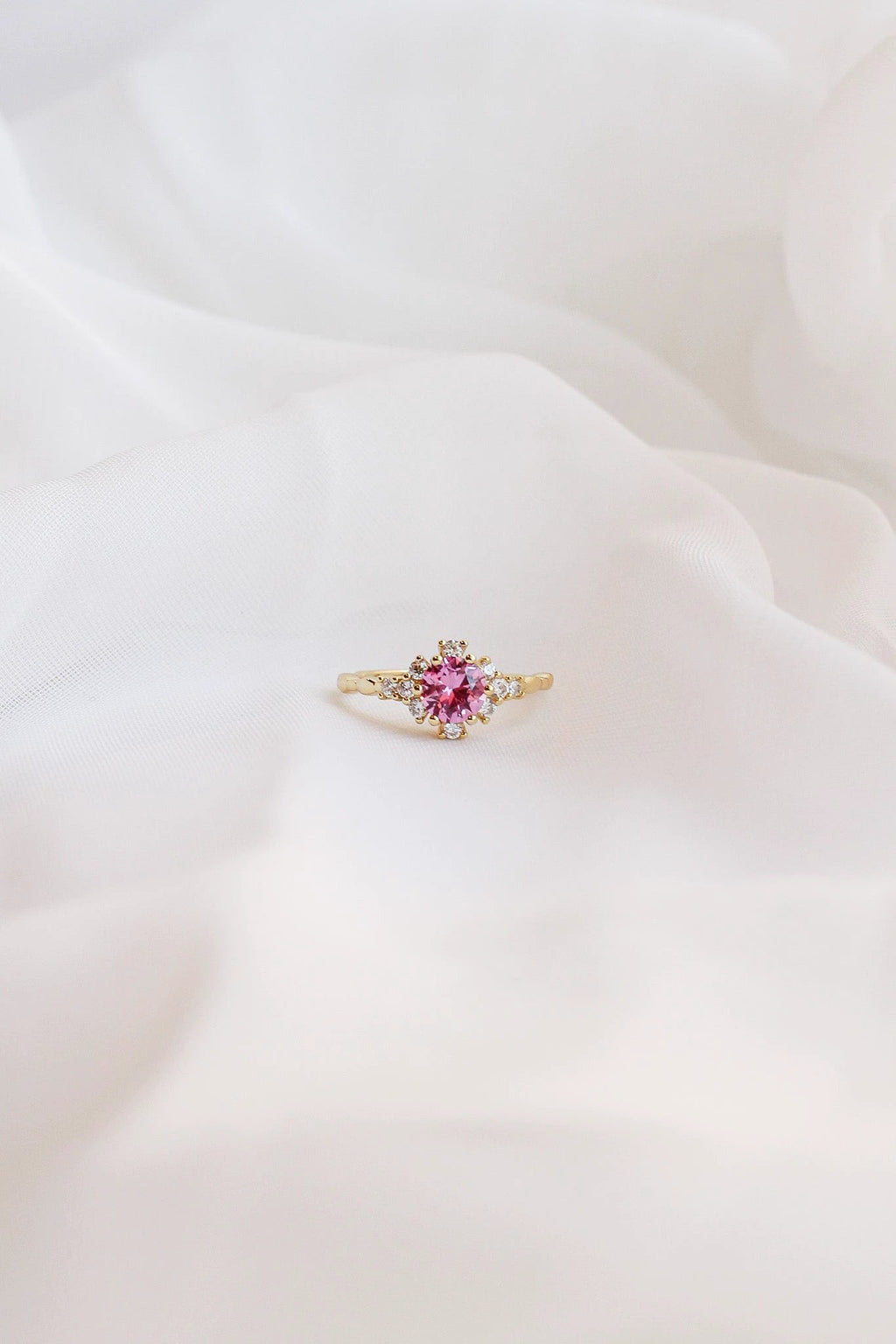 Calliope Ring in Pink Sapphire by Rose & Clay