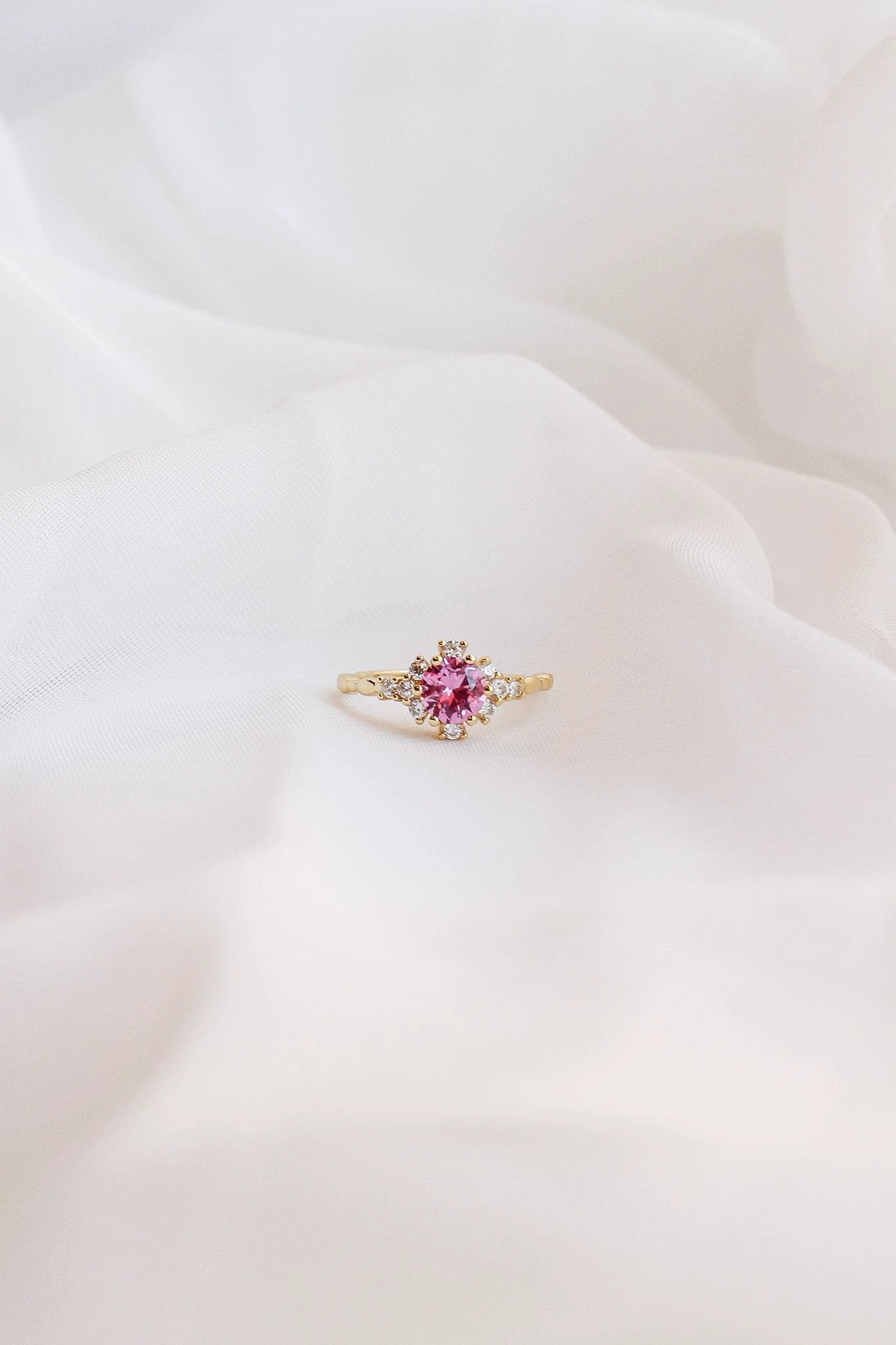 Calliope Ring in Pink Sapphire by Rose & Clay