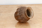 Deep Brown Carved Bulbous Marble Vase