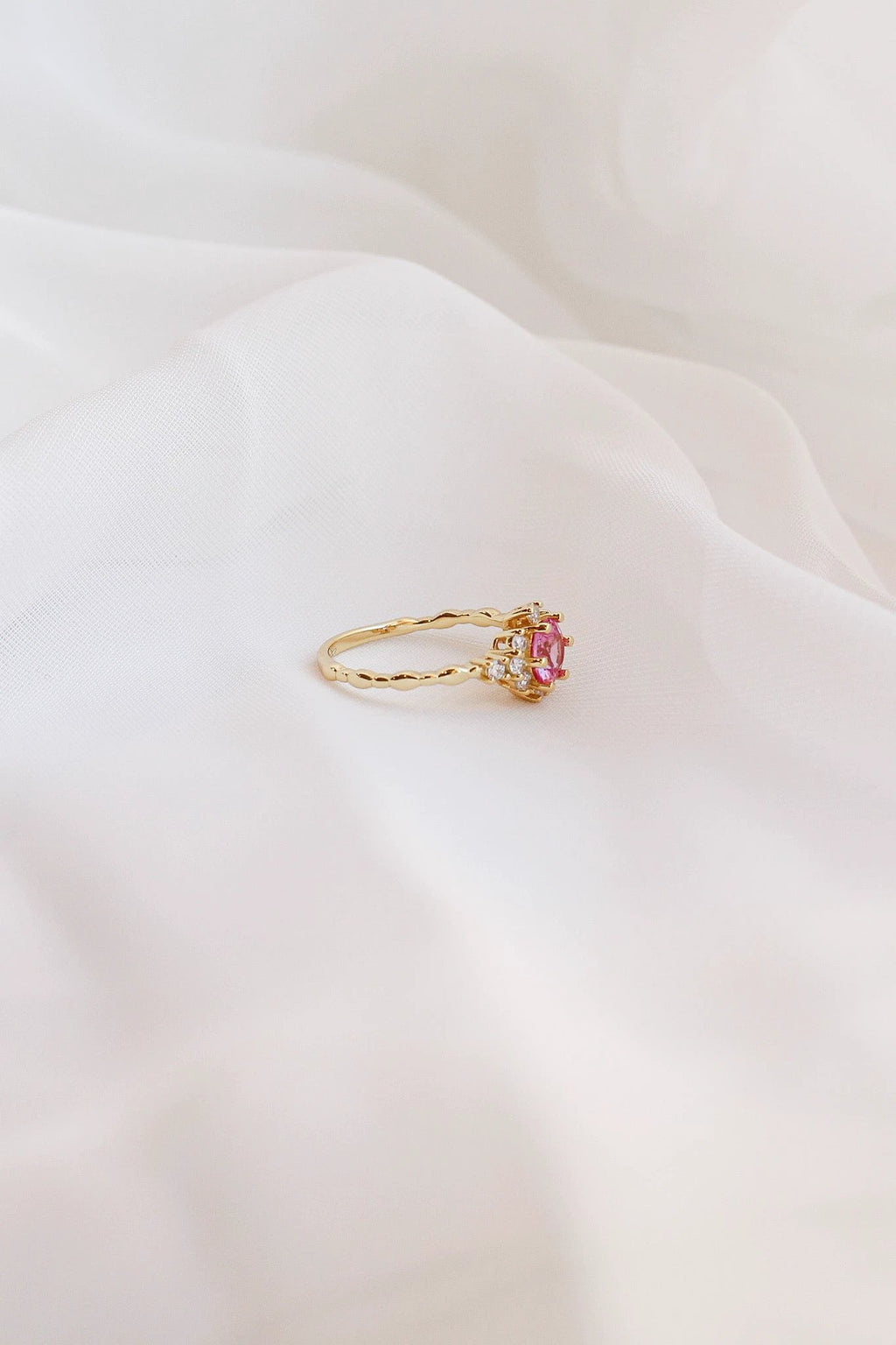 Calliope Ring in Pink Sapphire by Rose & Clay