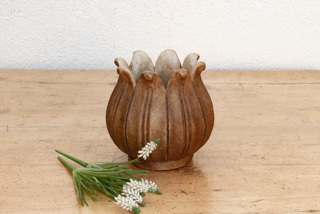 9" Blossoming Lotus Marble Vase
