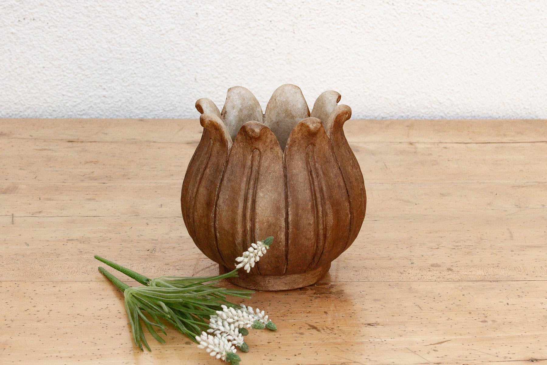 9" Blossoming Lotus Marble Vase