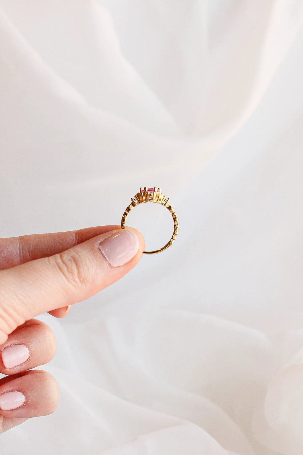 Calliope Ring in Pink Sapphire by Rose & Clay