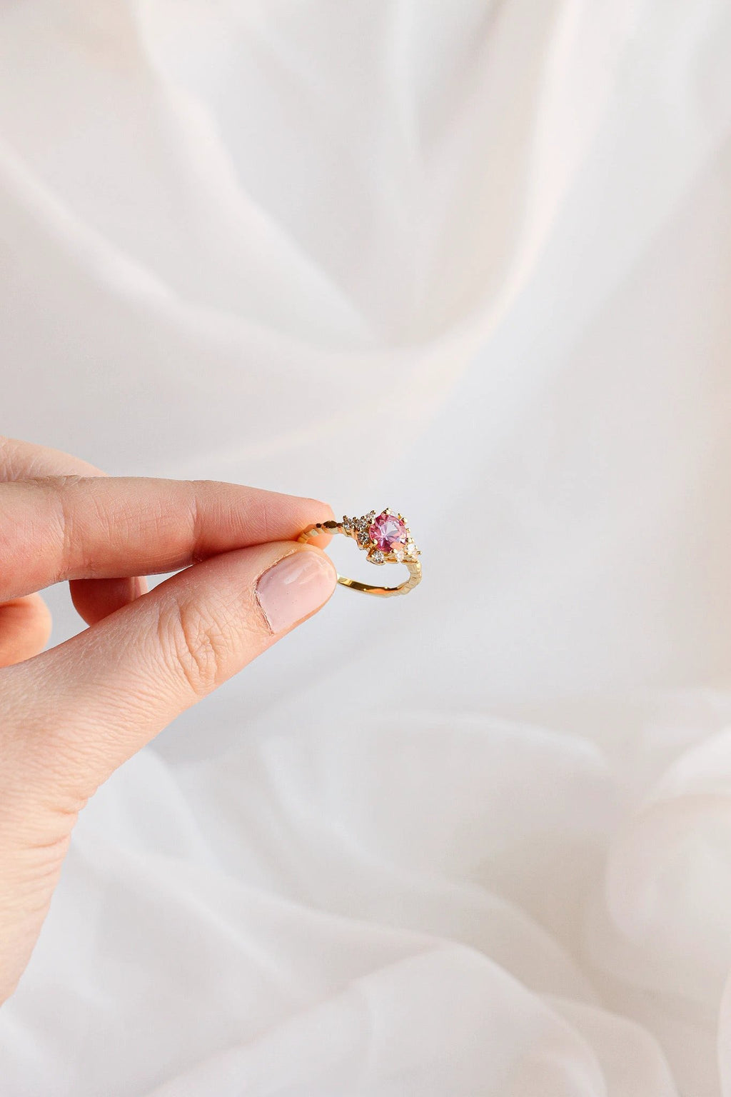 Calliope Ring in Pink Sapphire by Rose & Clay