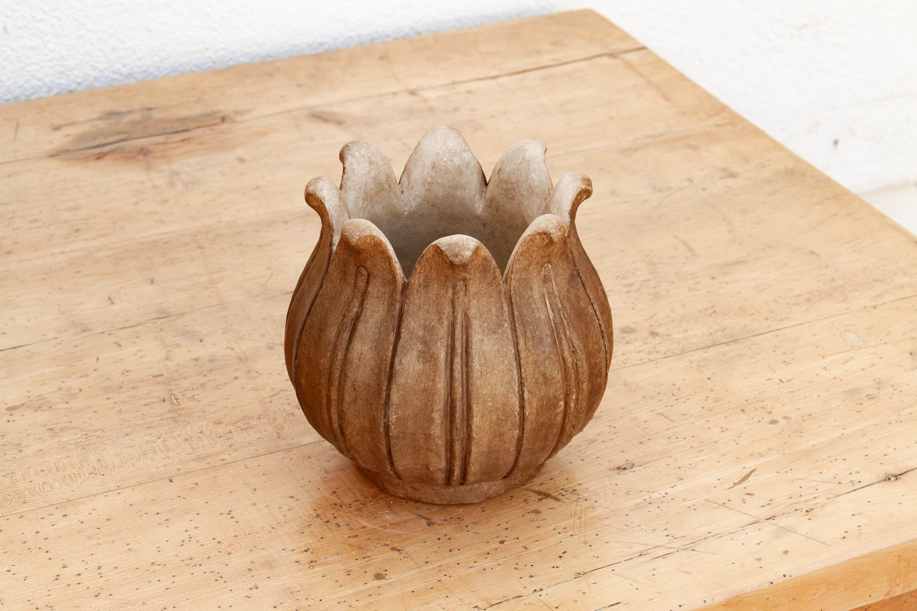 9" Blossoming Lotus Marble Vase
