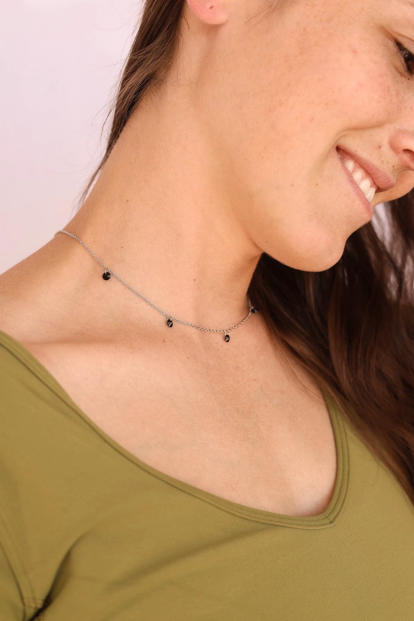 Madison Necklace in Black by Rose & Clay