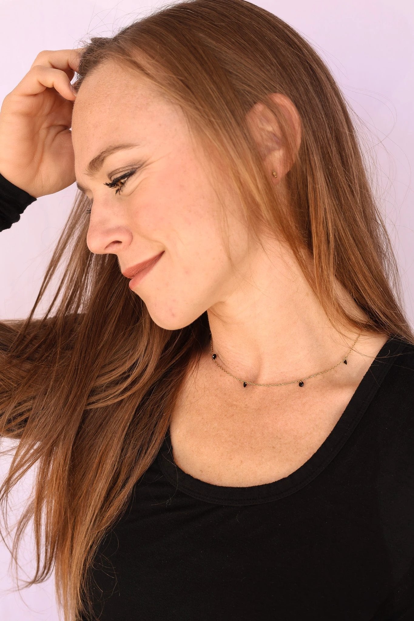 Madison Necklace in Black by Rose & Clay