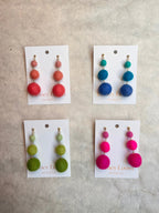 Minimalist Ombré Felt Ball Earrings by honeyloomdesigns