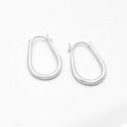 Ellipse Hoop Earrings - Silver by Fair Anita