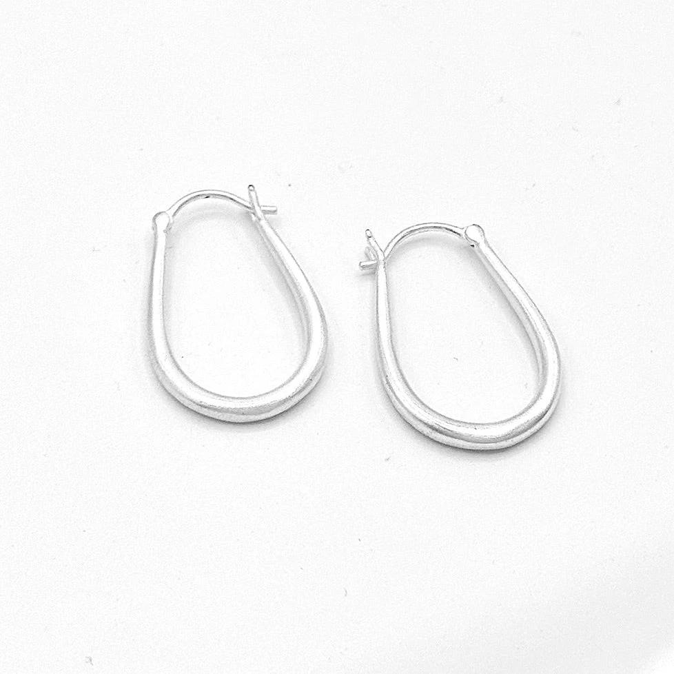 Ellipse Hoop Earrings - Silver by Fair Anita