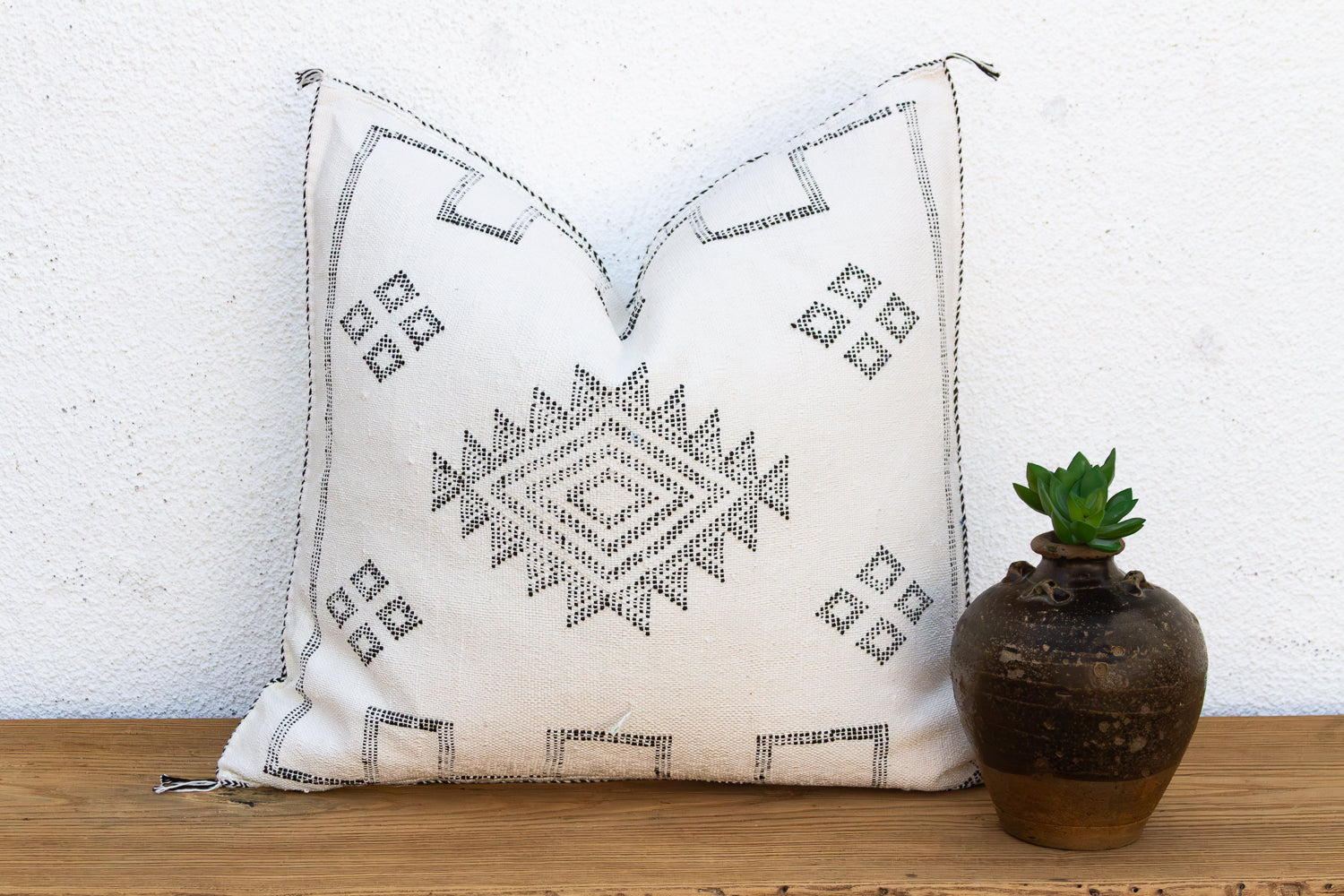 24" Nomad Diamond Moroccan Silk Pillow