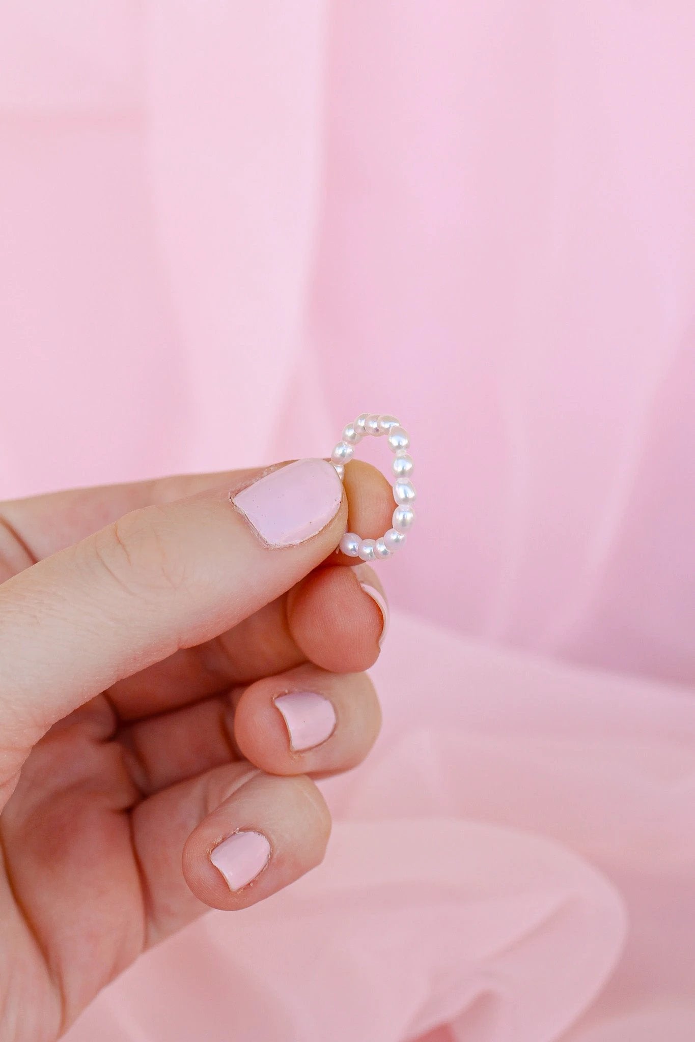 Freshwater Pearl Stretch Ring by Rose & Clay