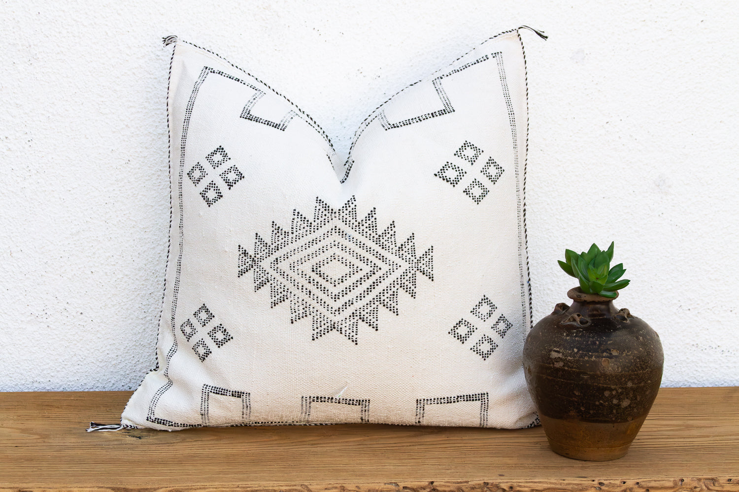 24" Nomad Diamond Moroccan Silk Pillow