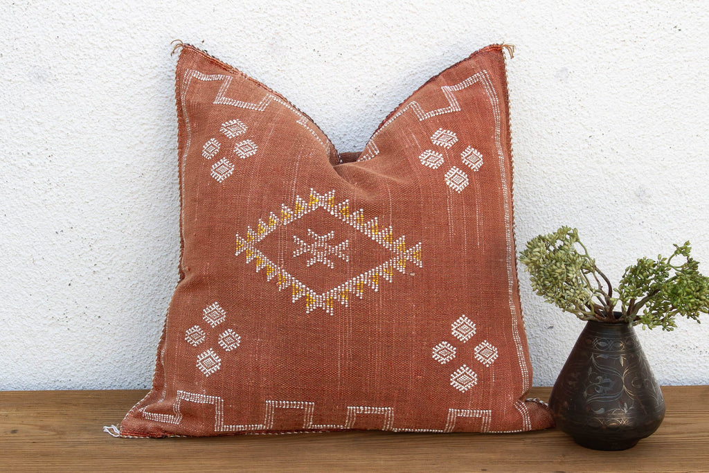 24" Sienna Chevron Moroccan Silk Pillow