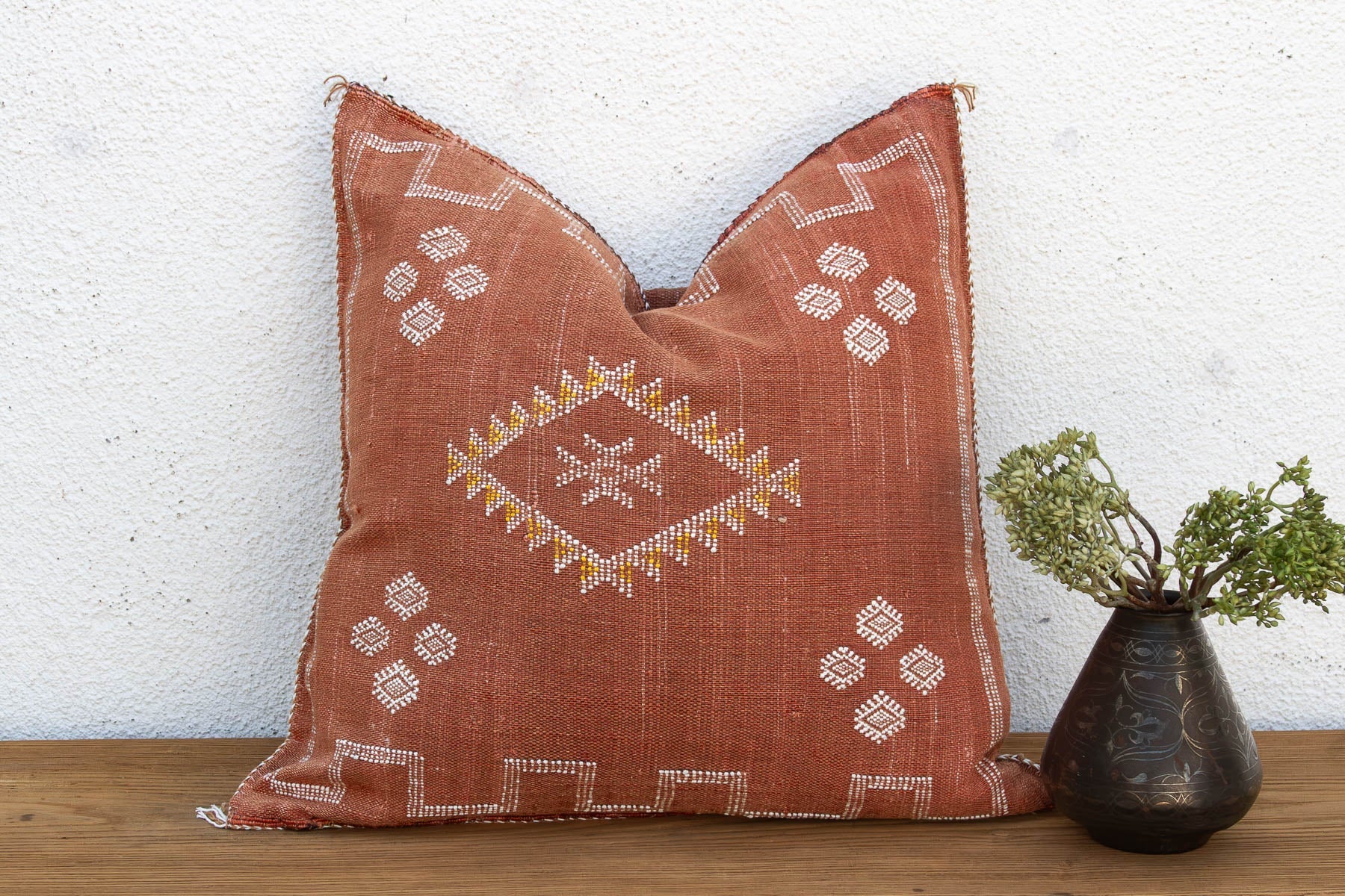 24" Sienna Chevron Moroccan Silk Pillow