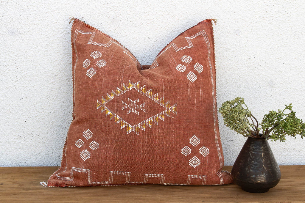 24" Sienna Chevron Moroccan Silk Pillow